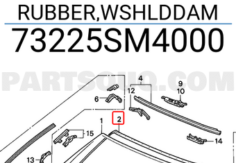 Honda 73225SM4000 RUBBER,WSHLDDAM