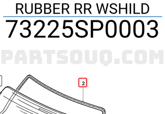 Honda 73225SP0003 RUBBER RR WSHILD