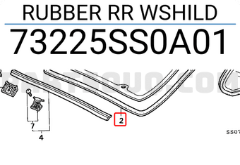 Honda 73225SS0A01 RUBBER RR WSHILD