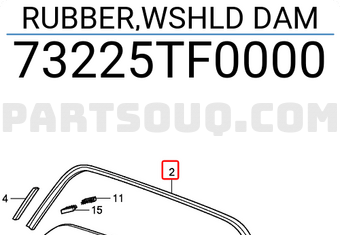 Honda 73225TF0000 RUBBER,WSHLD DAM
