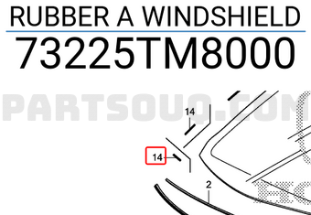 Honda 73225TM8000 RUBBER A WINDSHIELD