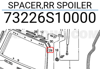 Honda 73226S10000 SPACER,RR SPOILER