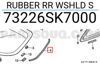 Honda 73226SK7000 RUBBER RR WSHLD S