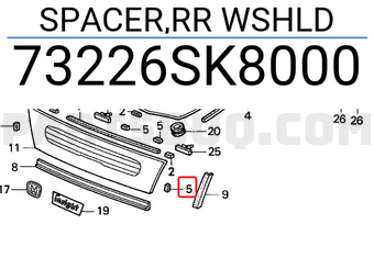 Honda 73226SK8000 SPACER,RR WSHLD