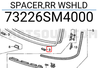 Honda 73226SM4000 SPACER,RR WSHLD