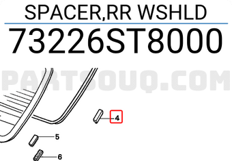 Honda 73226ST8000 SPACER,RR WSHLD