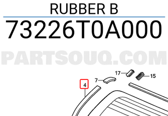 Honda 73226T0A000 RUBBER B