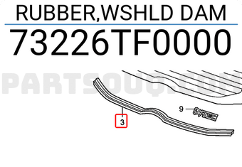 Honda 73226TF0000 RUBBER,WSHLD DAM