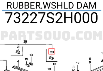 Honda 73227S2H000 RUBBER,WSHLD DAM