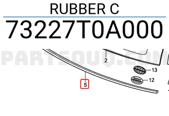 Honda 73227T0A000 RUBBER C