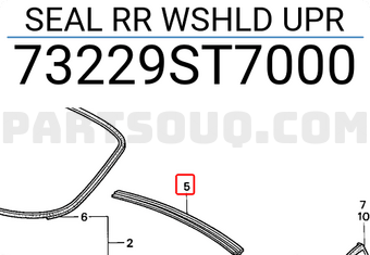 Honda 73229ST7000 SEAL RR WSHLD UPR