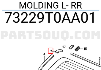 Honda 73229T0AA01 MOLDING L- RR