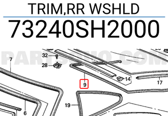 Honda 73240SH2000 TRIM,RR WSHLD
