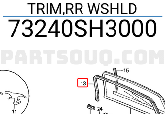 Honda 73240SH3000 TRIM,RR WSHLD