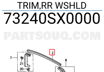 Honda 73240SX0000 TRIM,RR WSHLD