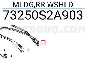 Honda 73250S2A903 MLDG,RR WSHLD