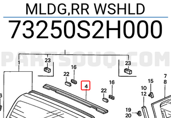 Honda 73250S2H000 MLDG,RR WSHLD