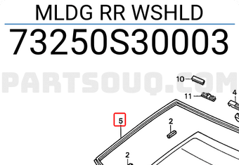 Honda 73250S30003 MLDG RR WSHLD