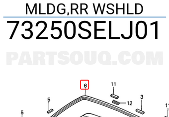 Honda 73250SELJ01 MLDG,RR WSHLD