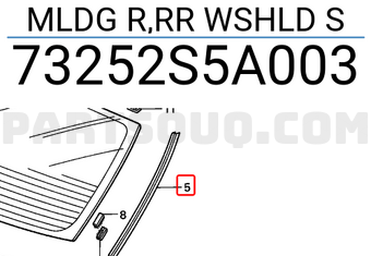 Honda 73252S5A003 MLDG R,RR WSHLD S