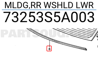 Honda 73253S5A003 MLDG,RR WSHLD LWR