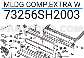 Honda 73256SH2003 MLDG COMP,EXTRA W