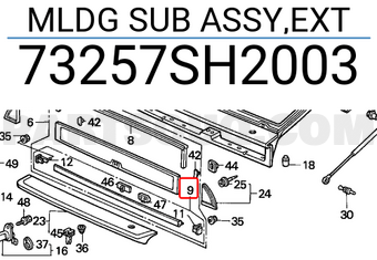 Honda 73257SH2003 MLDG SUB ASSY,EXT