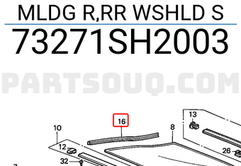 Honda 73271SH2003 MLDG R,RR WSHLD S