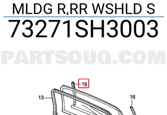 Honda 73271SH3003 MLDG R,RR WSHLD S