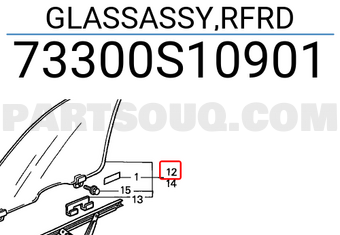 Honda 73300S10901 GLASSASSY,RFRD