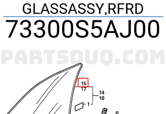 Honda 73300S5AJ00 GLASSASSY,RFRD