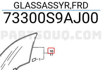 Honda 73300S9AJ00 GLASSASSYR,FRD