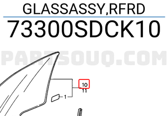Honda 73300SDCK10 GLASSASSY,RFRD
