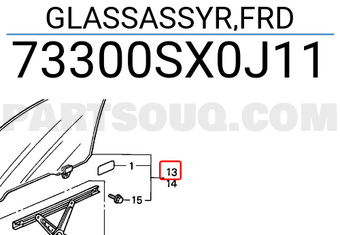 Honda 73300SX0J11 GLASSASSYR,FRD