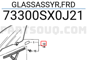 Honda 73300SX0J21 GLASSASSYR,FRD