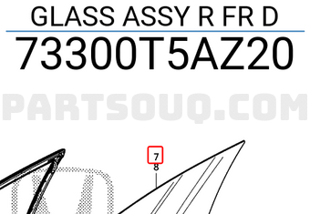 Honda 73300T5AZ20 GLASS ASSY R FR D
