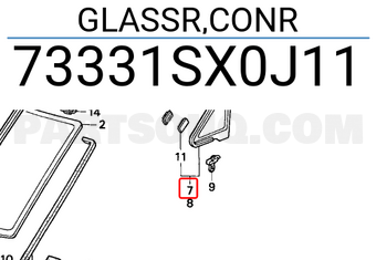 Honda 73331SX0J11 GLASSR,CONR