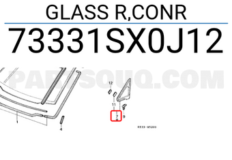 Honda 73331SX0J12 GLASS R,CONR