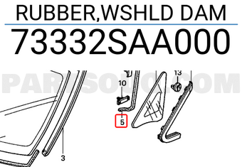Honda 73332SAA000 RUBBER,WSHLD DAM