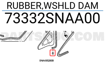 Honda 73332SNAA00 RUBBER,WSHLD DAM