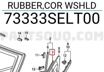 Honda 73333SELT00 RUBBER,COR WSHLD