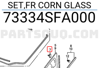 Honda 73334SFA000 SET,FR CORN GLASS