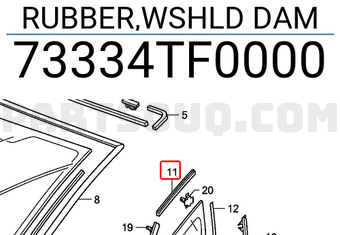 Honda 73334TF0000 RUBBER,WSHLD DAM