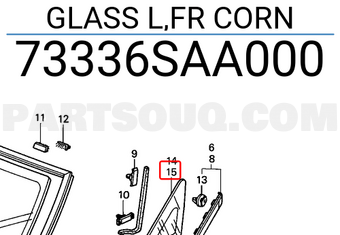 Honda 73336SAA000 GLASS L,FR CORN