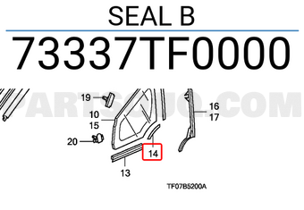 Honda 73337TF0000 SEAL B