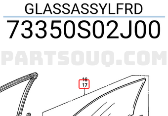Honda 73350S02J00 GLASSASSYLFRD