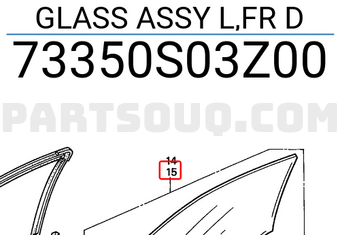 Honda 73350S03Z00 GLASS ASSY L,FR D