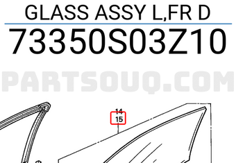 Honda 73350S03Z10 GLASS ASSY L,FR D