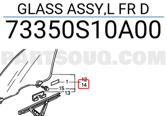 Honda 73350S10A00 GLASS ASSY,L FR D
