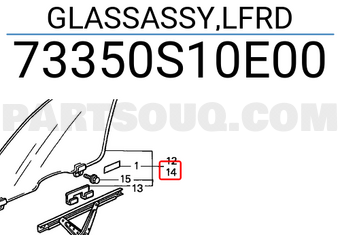 Honda 73350S10E00 GLASSASSY,LFRD